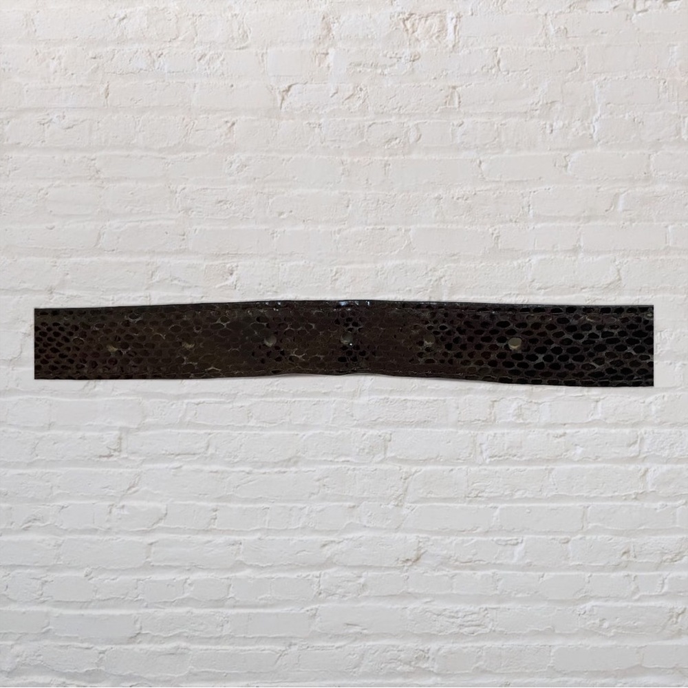 NYGARD Ladies Serpent Print Belt - Dark Brown - Size Large - Picture 5 of 5
